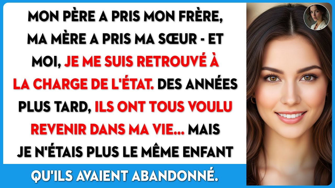 Mon père a pris mon frère, ma mère ma sœur. Moi, j'ai été placé en foyer. Des années plus tard...
