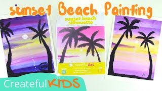 How To Paint a Sunset with Palm Trees --Art Lesson for Kids screenshot 5