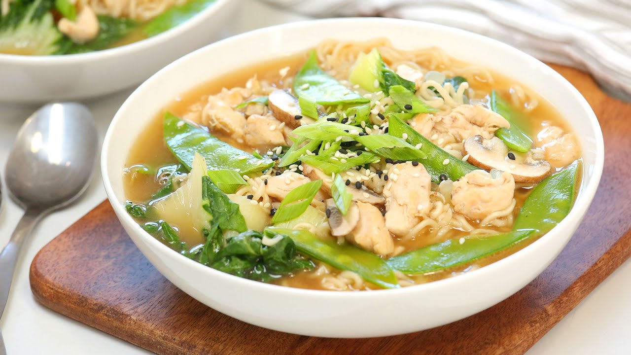 Chicken Ramen Soup | Easy 20 Minute Fall Soup Recipe | The Domestic Geek