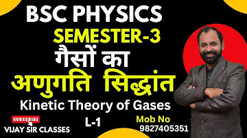 Kinetic Theory of Gases  | Bsc Physics Semester-3 Unit-3 L- 1