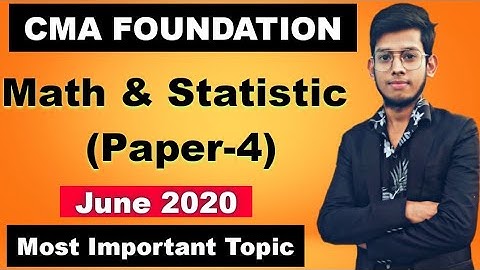 CMA FOUNDATION || Business Math & Statistic || Important Question