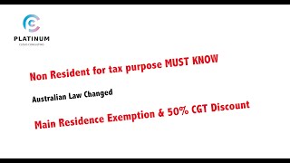 Law changed to non resident on CGT