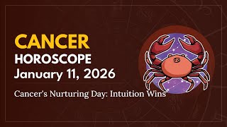 Daily CANCER Horoscope (January 11, 2026) ♋️ 🌟 Cancer's Nurturing Day: Intuition Wins