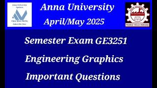 Anna University April/May 2025 Semester Exam GE3251 Important Questions Latest News Tamil