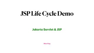 JSP Life Cycle Demo