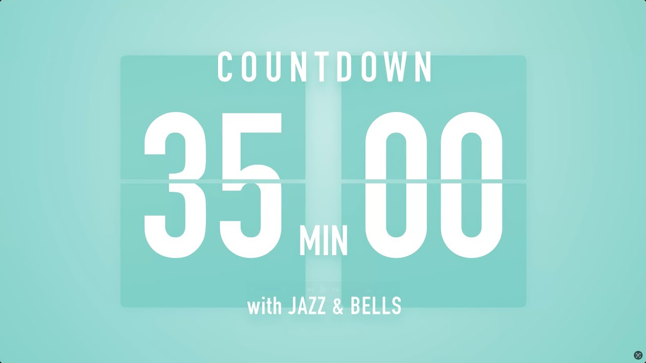 35 Minute Countdown Timer 🎶 Flip Clock with Jazz & Bells 🍵🔔 - YouTube