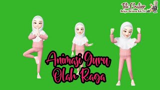 Animasi Bergerak Guru Olah Raga Muslimah - Green screen free download