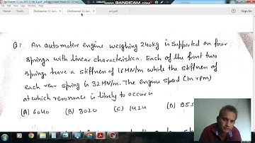Vibrations (Q7) (Theory of Machine Gate Practice Questions)
