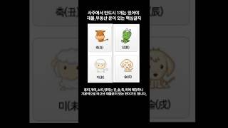 사주에 반드시 1개는 있어야 재물,부동산 운이 있는 핵심글자 #사주 #shorts #부자 #성공 #진술축미 …
