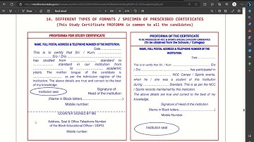 Study certificate format for KCET 2023 Document verification