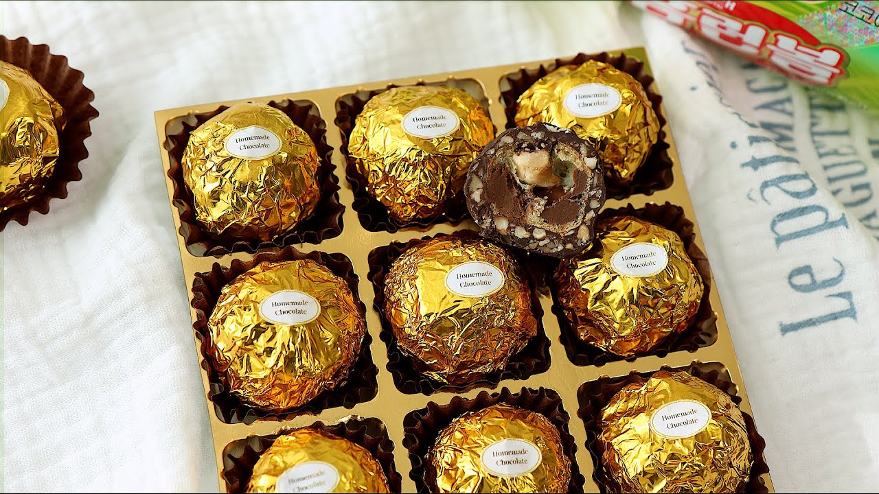 초간단! 발렌타인데이 초콜릿 홈런볼로 페레로로쉐 만들어보세요