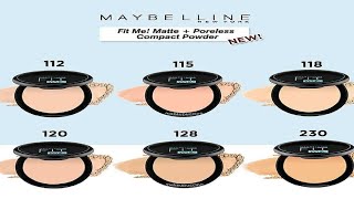 MAYBELLINE FIT ME MATTE & PORELESS 24 HR OIL CONTROL POWDER FOUNDATION | SWATCH SEMUA SHADE !