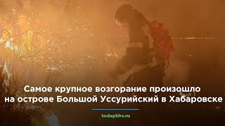 Самое крупное возгорание произошло на острове Большой Уссурийский в Хабаровске