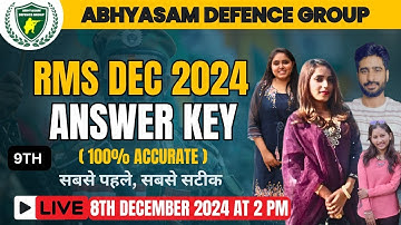 RMS CET - 8 DEC 2024  ANSWER KEY CLASS 9TH | RMS & SAINIK SCHOOL ONLINE AND OFFLINE COACHING