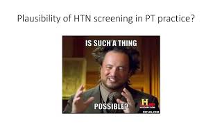 Hypertension 7: Blood Pressure Screening in Physical Therapy Practice