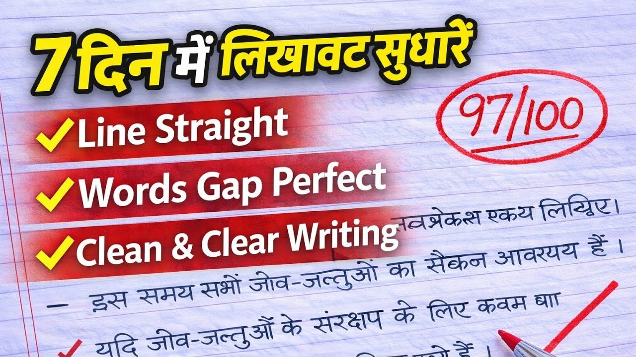 लिखावट सुधारने का तरीका | handwriting kaise sudharen |Improve handwriting in hindi