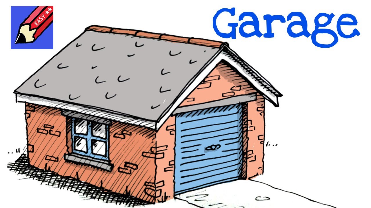 How to draw a garage in 3D real easy step by step YouTube