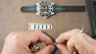 Replace Rolex GMT II Ceramic OEM Band with Rubber B Strap