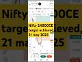 Nifty 24800CE Target Achieved Today | 21 May 2025 Live Option Trade Profit