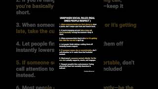 unspoken social rules #motivation #psychologicalinsights #humanpsychology #lawofattraction