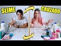 DESAFIO SLIME CRUZADO Tata vs Henrique!! Meninos contra Meninas!! Quem vai ganhar?