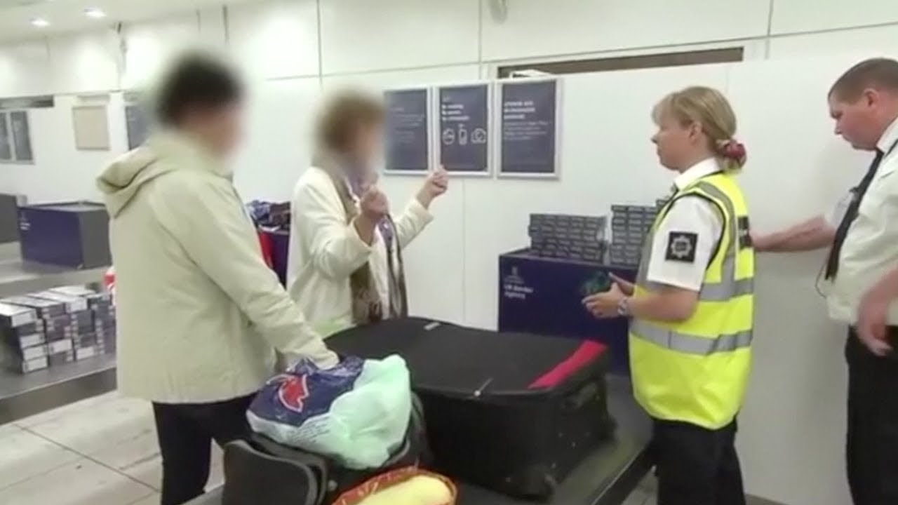 Caught Cigarettes Smuggler Through Uk Customs Border Patrol Airport Caught Cigarettes Smuggler Through Uk Customs Border Patrol Airport