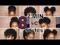 8 SUPER QUICK HAIRSTYLES ON SHORT 4C HAIR