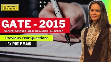 General Aptitude GATE - 2015 Previous year questions | All Branch | by Jyoti Prakash Maan