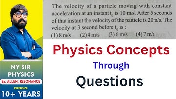 The velocity of a particle moving with constant acceleration at an instant t, is 10 m/s. After 5