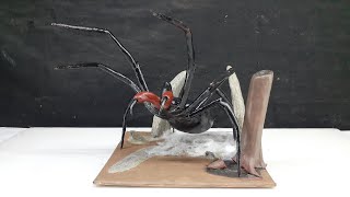 SCULPTING GIANT BLACK SPIDER DIORAMA | AIR DRY CLAY SCULPTURE