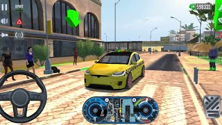 Taxi SIM 2020 | Rome City : Yellow Tesla Model X Wheel Drive Car Simulator Android Gameplay