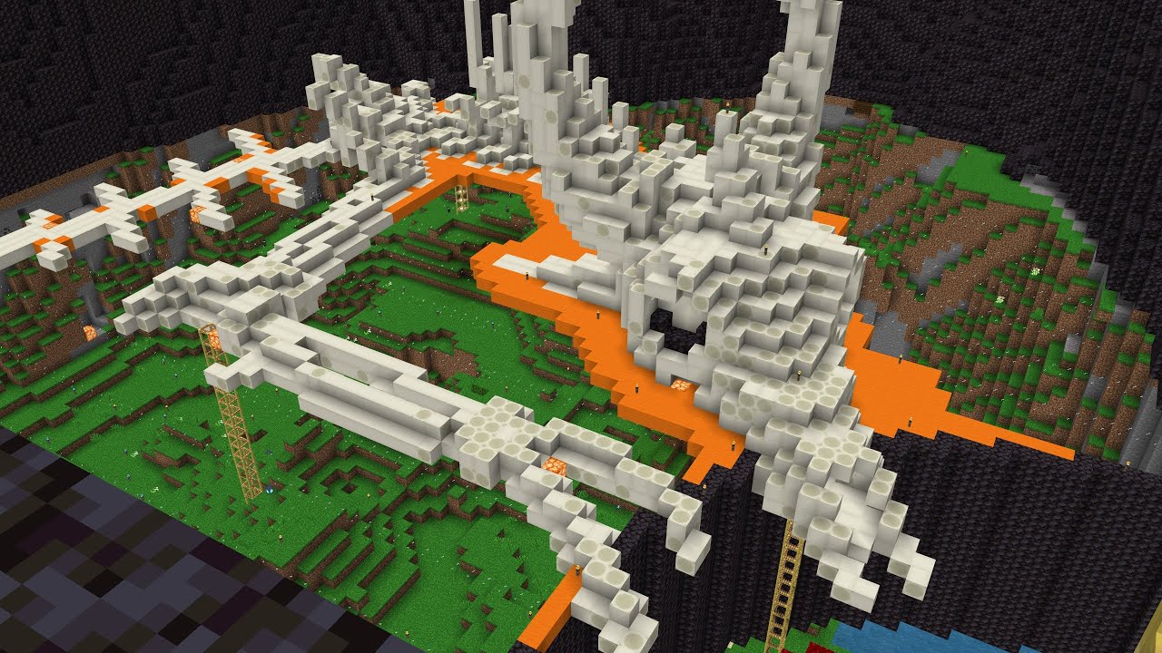 Minecraft Realms - Building a Stunning Dragon Skeleton - YouTube