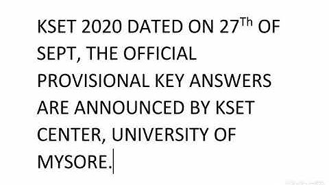 KSET 2020 OFFICIAL KEY ANSWERS
