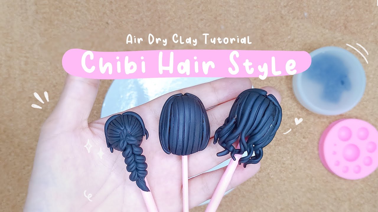 How to make chibi hair using air dry clay  Tutorial  YouTube