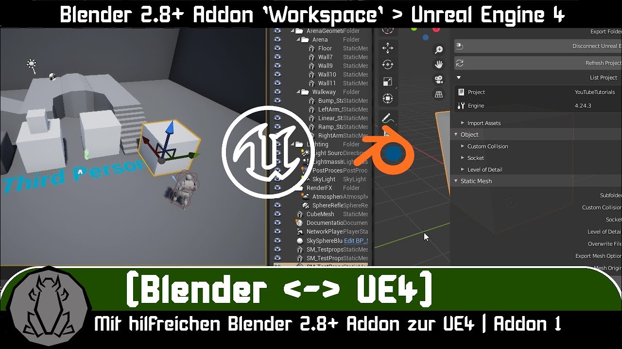 [Blender zu UE4] Blender 2.80+ Addon 'Workspace' - Unreal Engine 4 | DE ...