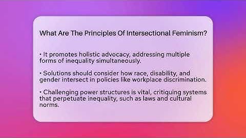 What Are The Principles Of Intersectional Feminism? - Gender Equality Network