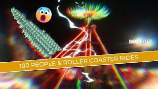 100 People Roller coaster POV. 😮 Park video. just for fun.😂