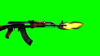 Ak-47 Gun Shooting For Green screen Video With Green Screen Media