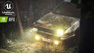 Saving Takumi's Abandoned AE86 [PT. 2] - Initial D \/\/ Unreal Engine 4 (RTX)