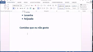 Como fazer o ponto de tópico no Word?