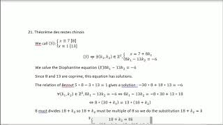 Packs Maths Classics #21 : Theorem of chinese remainders