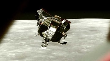 Apollo 11 Eagle returns for docking. (3D Computer Animation)