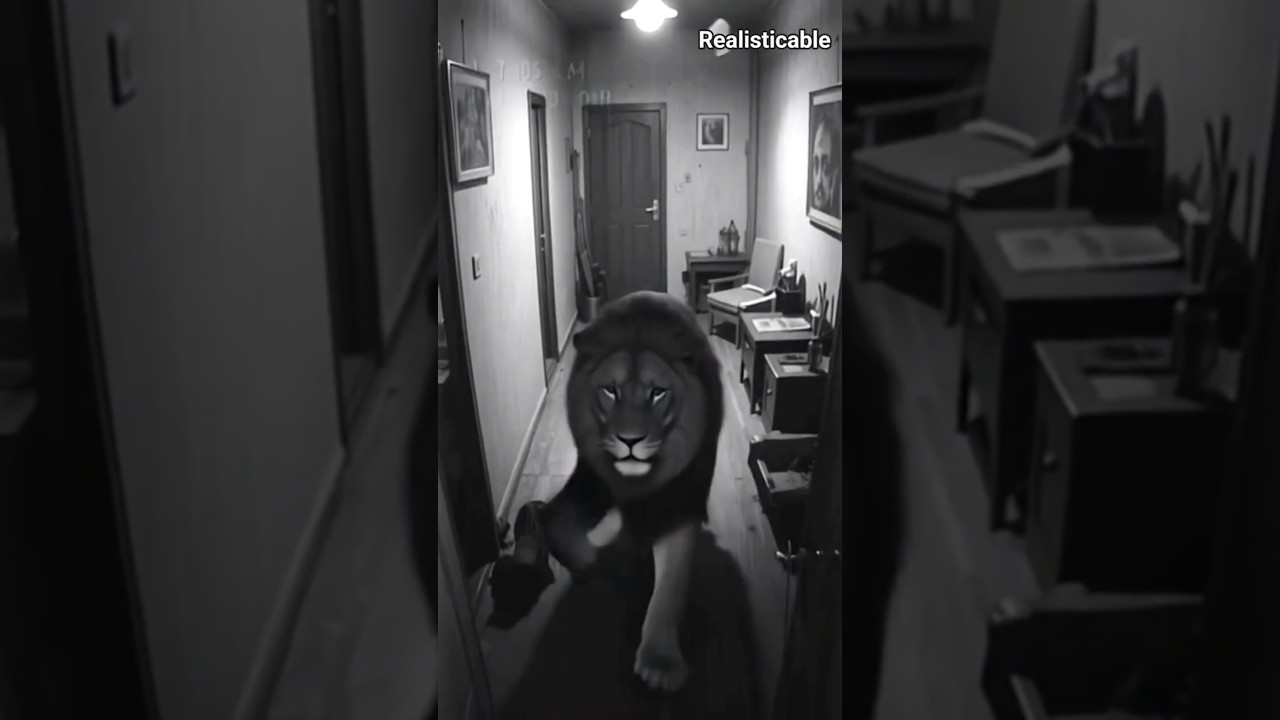 Security Camera Captures Lion in Apartment… Then It Flexes #CCTV #CreepyFootage #FoundFootage