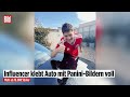 Influencer erfüllt sich Traum vom fahrenden Panini-Album und geht mit seinem Auto viral