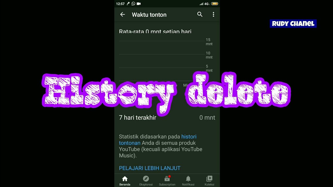 Cara hapus history dengan cepat YouTube