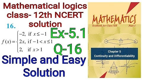 NCERT class 12 maths chapter 5 exercise 5.1 question 16.