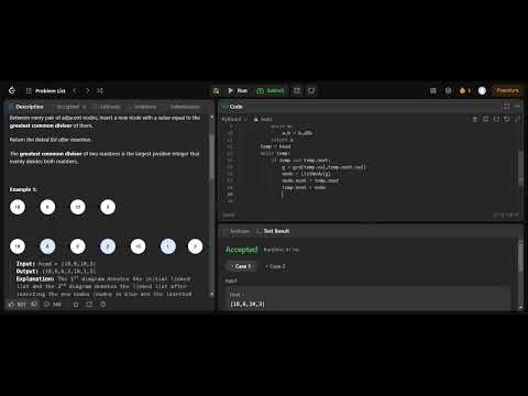 Leetcode 2807. Insert Greatest Common Divisors in Linked List
