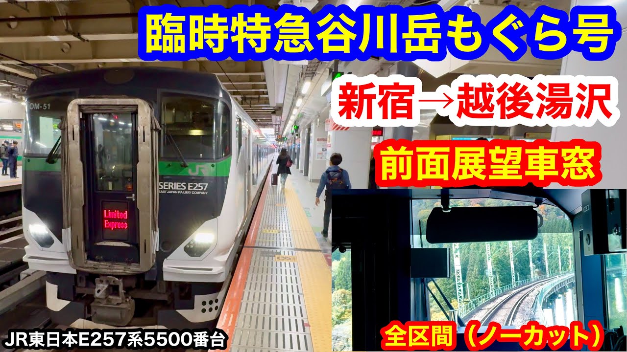 臨時特急谷川岳もぐら号 4K 新宿→越後湯沢 前面展望 全区間車窓（ノーカット）