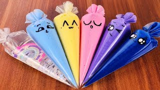 Slime With Rainbow ! Asmr ! Making Piping Bags Slime ! Part 275