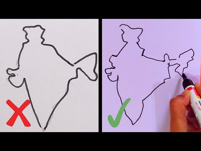 How to draw India map easy | Drawing of Indian map step by step - YouTube